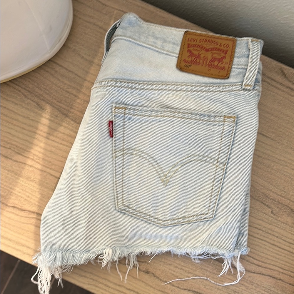 Levi's Sky Blue Cutoff Denim Shorts